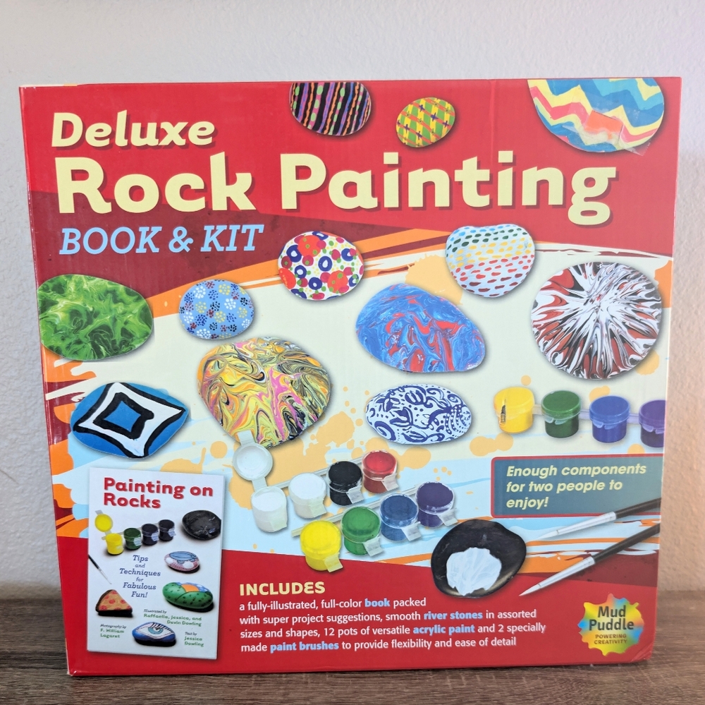 kids Deluxe Rock Painting Book & Kit New